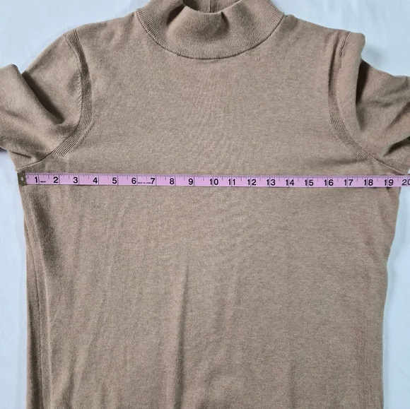 Talbots Petites Camel Tan Mock Neck Knit Sweater - Size LP - Picture 4 of 8